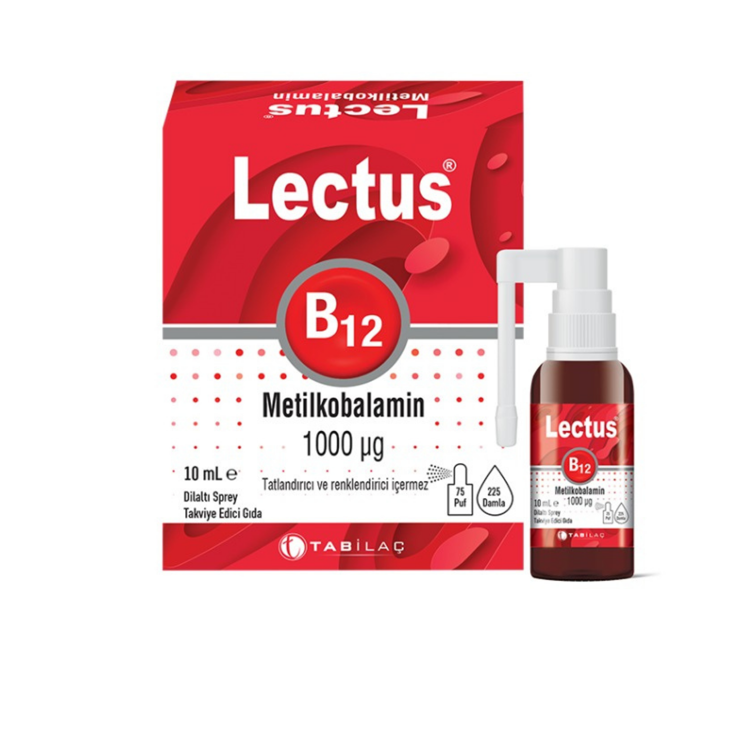 Lectus B12 Metilkobalamin Sprey Takviye Edici Gıda 10 ml