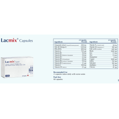 Lacmix Kapsül Vitamin, Mineral, Omega-3 ve Bitki Ekstresi İçeren Takviye Edici Gıda