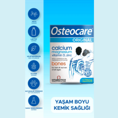 Osteocare Kalsiyum,Magnezyum, Çinko, D vitamini İçeren Kemik Sağlığı Vitamini 90 Tablet