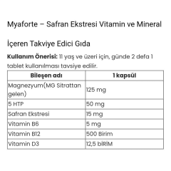 REVION Myaforte Safran Ekstresi Vitamin ve Mineral İçeren Takviye Edici Gıda