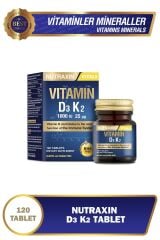 D3K2 120 Tablet - 1000 IU D3 vitamini, 25 mcg K2 vitamini