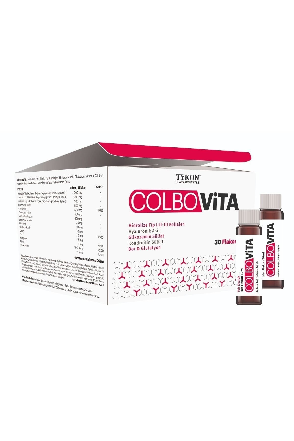 Hidrolize Tip I-ıı-ııı Kollajen Ve Bor 30 Ml X 30 Flakon